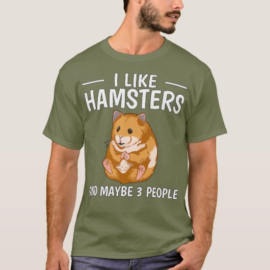 T-shirt Hammy J'Aime Les Hamsters Et Peut-Être 3 Personnes (Devant)