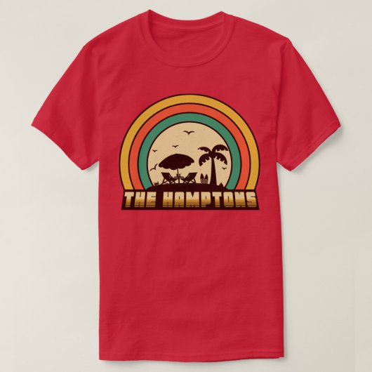 T-shirt Hamptons Beach Retro Sunset Style (Design devant)
