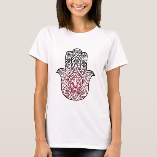 T-shirt Hamsa avec motif boho (Devant)