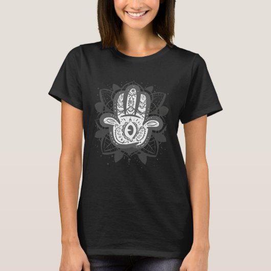 T-shirt Hamsa Hand Womens Henna Style Tattoo Fun (Devant)
