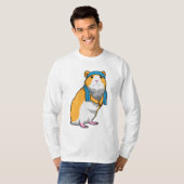 T-shirt Hamster à Fitness avec serviette (Devant entier)