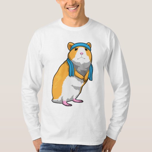 T-shirt Hamster à Fitness avec serviette (Devant)