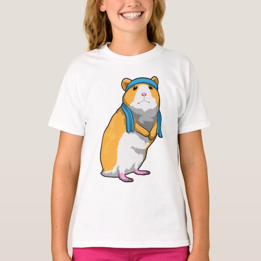 T-shirt Hamster à Fitness avec serviette (Devant)