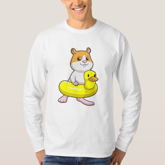 T-shirt Hamster à la plage avec canard comme anneau de nag (Devant)