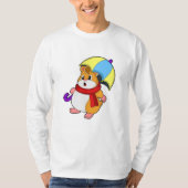 T-shirt Hamster à la pluie avec parapluie (Devant)