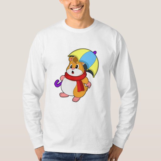 T-shirt Hamster à la pluie avec parapluie (Devant)