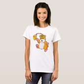 T-shirt Hamster à manger avec pizza (Devant entier)