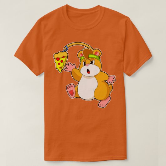 T-shirt Hamster à manger avec pizza (Design devant)