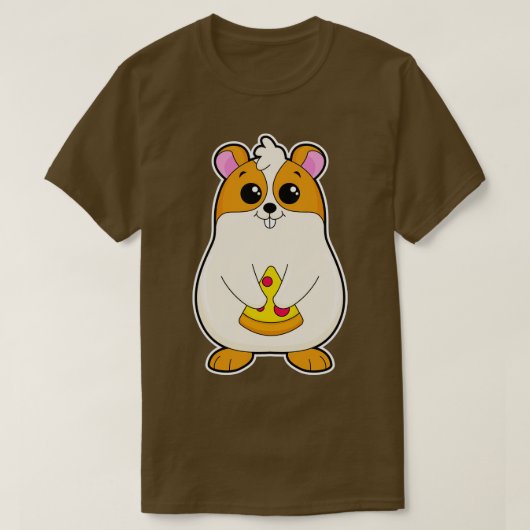 T-shirt Hamster à Manger de Pizza (Design devant)