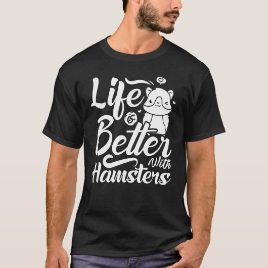 T-shirt Hamster Animaux Animaux Cute Cages Ball Roue Alime (Devant)