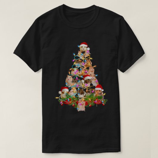 T-shirt Hamster Arbre de Noël Dirigé Funny Hamster Chir de (Design devant)
