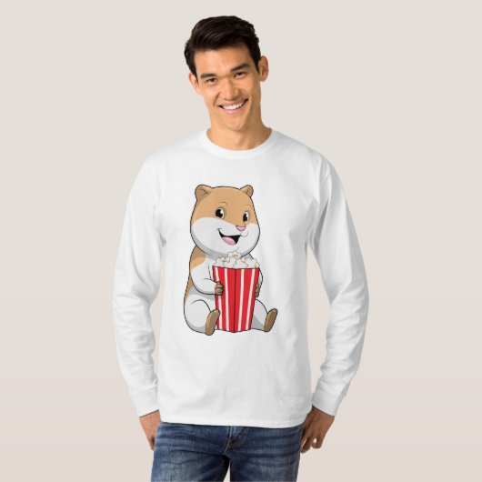 T-shirt Hamster au cône de Popcorn (Devant entier)