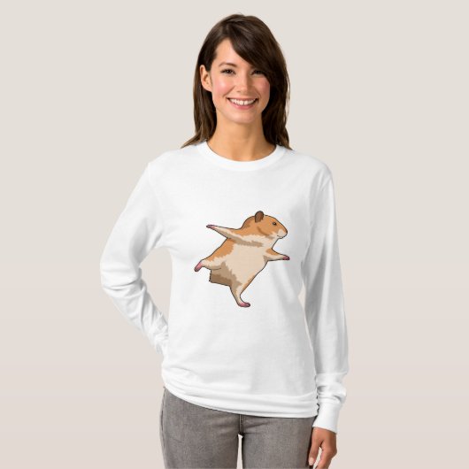 T-shirt Hamster au Yoga Stretching Legs (Devant entier)