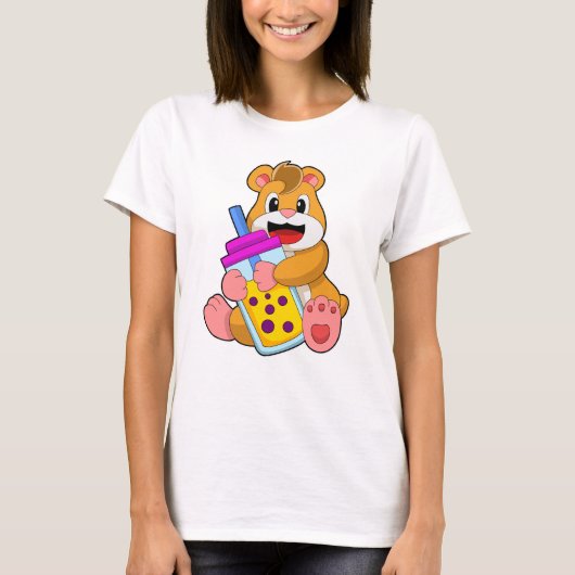 T-shirt Hamster avec Bébé bouteille Jus (Devant)