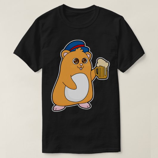 T-shirt Hamster avec bière (Design devant)