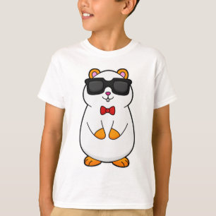 T-shirt Hamster avec lunettes de soleil et cravate à mâcho