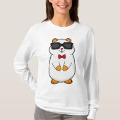 T-shirt Hamster avec lunettes de soleil et cravate à mâcho (Devant)