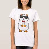 T-shirt Hamster avec lunettes de soleil et cravate à mâcho (Devant)