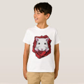 T-shirt Hamster avec Rose (Devant entier)