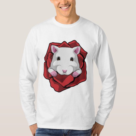 T-shirt Hamster avec Rose (Devant)