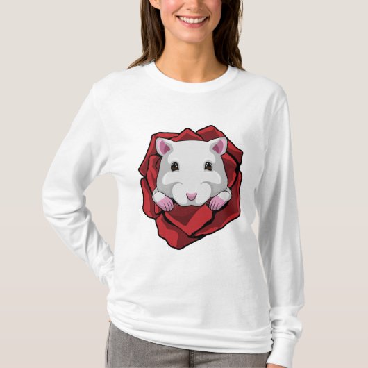 T-shirt Hamster avec Rose (Devant)