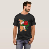 T-shirt Hamster avec Rose à fleurs (Devant entier)