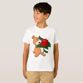 T-shirt Hamster avec Rose à fleurs (Devant entier)