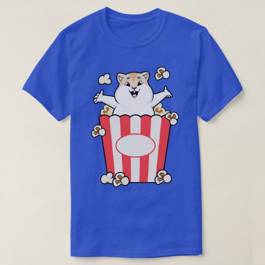 T-shirt Hamster avec un sac de popcorn (Design devant)