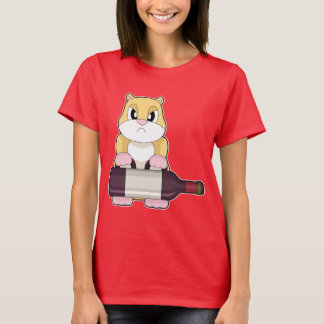T-shirt Hamster Bottle Red wine