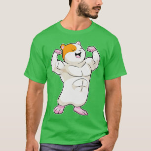 T-shirt Hamster Comme Bodybuilder Avec De Grands Muscles