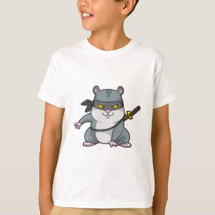 T-shirt Hamster comme Ninja dans les arts martiaux avec ép