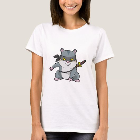 T-shirt Hamster comme Ninja dans les arts martiaux avec ép (Devant)