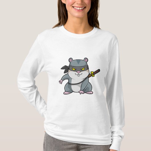 T-shirt Hamster comme Ninja dans les arts martiaux avec ép (Devant)