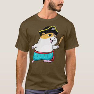 T-shirt Hamster comme Pirate avec épée et casquette pirate
