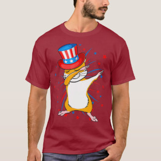 T-shirt Hamster Dabbing Avec Casquette USA Firework 4ème d