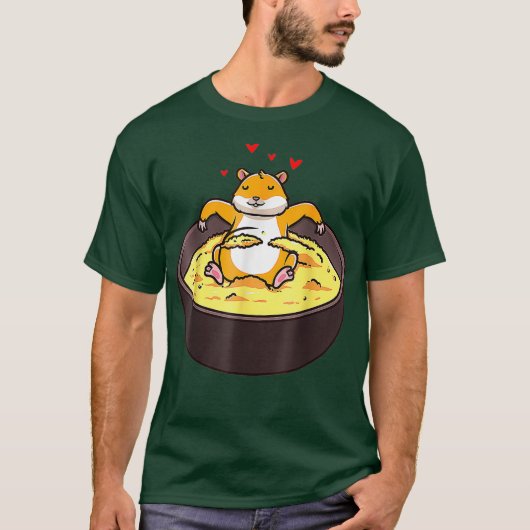 T-shirt Hamster Dans Le Bain De Sable Hamster D'Or (Devant)