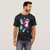 T-shirt Hamster Dans L'Espace Bisexuel Drapeau Bisexualité (Devant entier)
