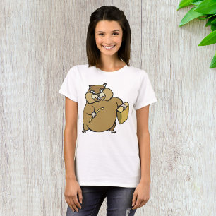 T-shirt Hamster de dessin animé marron avec fromage