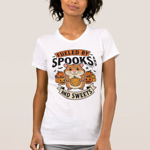 T-shirt Hamster d'Halloween Alimenté par les Fantômes Drôl