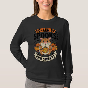 T-shirt Hamster d'Halloween Alimenté par les Fantômes Drôl
