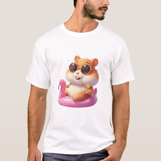 T-shirt Hamster du Jour de la Piscine - Cool Summer TinyFu (Devant)