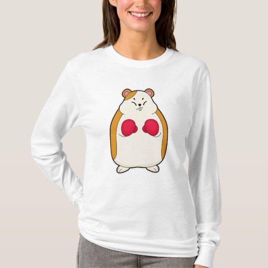 T-shirt Hamster en boîte avec gants de boxe (Devant)