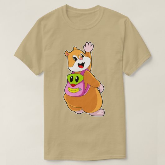 T-shirt Hamster En Étudiant Avec Sac À Dos (Design devant)