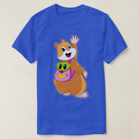 T-shirt Hamster En Étudiant Avec Sac À Dos (Design devant)