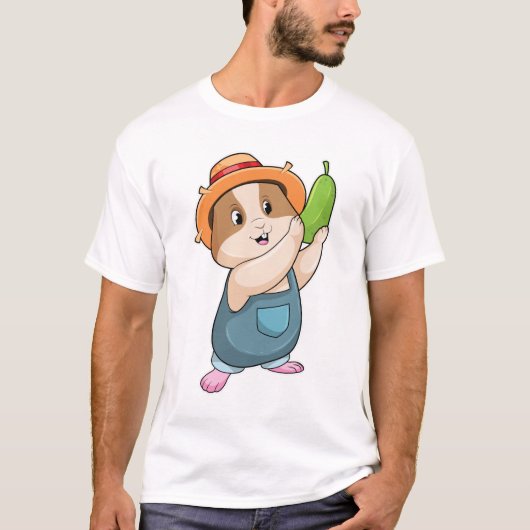 T-shirt Hamster en fermier avec des courgettes (Devant)