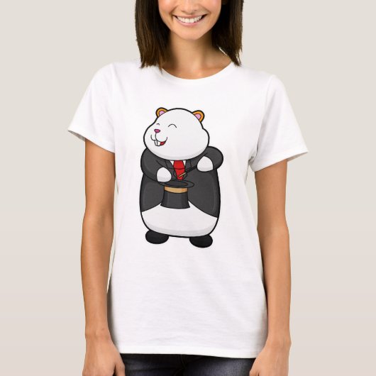 T-shirt Hamster en magicien avec baguette magique et Casqu (Devant)