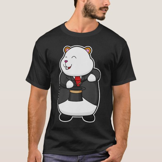 T-shirt Hamster en magicien avec baguette magique et Casqu (Devant)