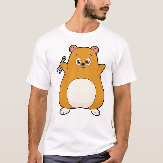 T-shirt Hamster en mécanique avec clé (Devant)