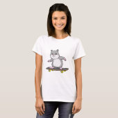 T-shirt Hamster en patinage avec skateboard (Devant entier)