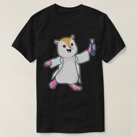 T-shirt Hamster en tant que scientifique avec tube d'essai (Design devant)